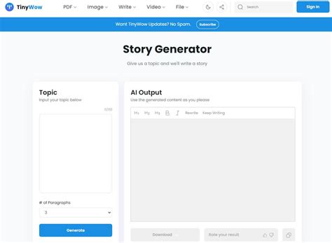 AI Story Generator (free, unlimited, no sign.